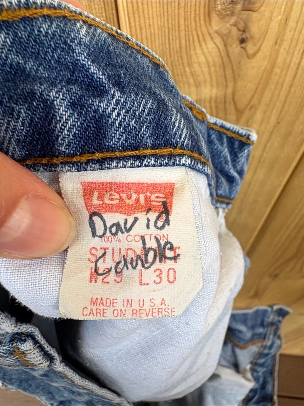 Levi's Medium Blue Denim Frayed Hem Shorts